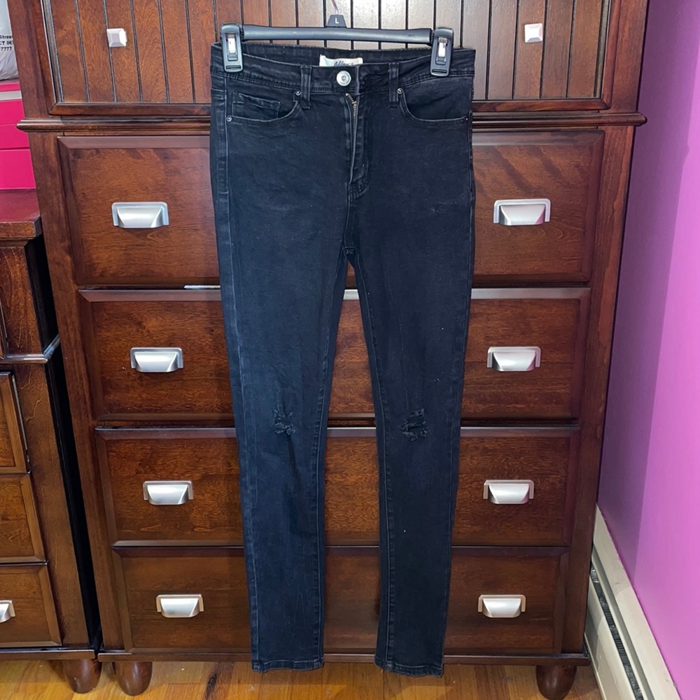 Black Distressed Skinny Jeans